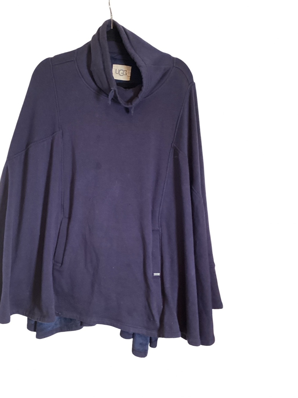 UGG poncho with mock high neck with draw string SZ XL slits for hands